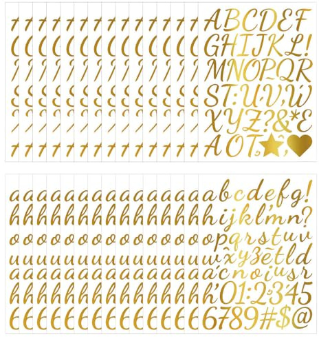 Pegatinas De Letras Doradas, Resistentes Intemperie Letras De Vinilo Con NúMeros Autoadhesivas Para BuzóN SeñAl De DireccióN áLbumes De Recortes Tarjetas Manualidades PersonalizacióN Botellas Oro