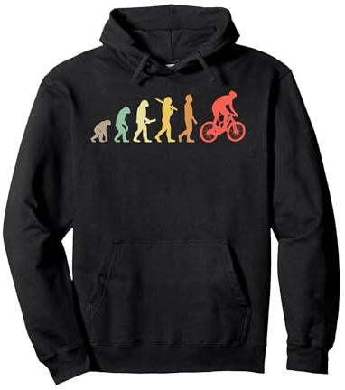 MTB Evoluzione Retrò Regalo Appassionati Di Mountain Bike Felpa con Cappuccio, Unisex per adulti, Nero, XL