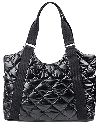 Bolso de Mano de Nailon Acolchado para Mujer - Medio, de Hombro Impermeable