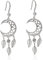 Boucles d'oreilles Lune en Argent Sterling Boucles d'oreilles Boho Plume Dangle et Drop Boucles d'oreilles Lune Croissant Attrape-Rêves Longues Boucles d'oreilles pour Femmes (argent)