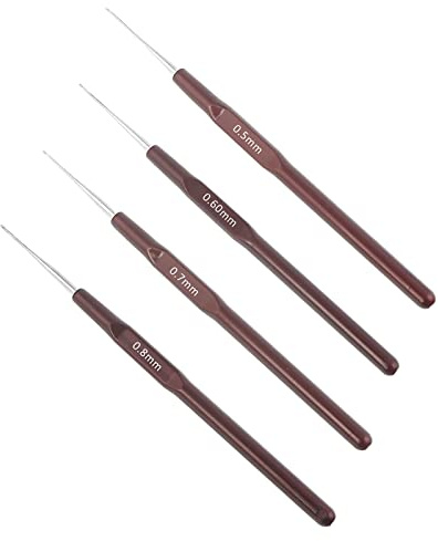 Agujas de Ganchillo Ergonómicas - 4 Piezas de Encaje Con Mango Pequeño para Crochet
