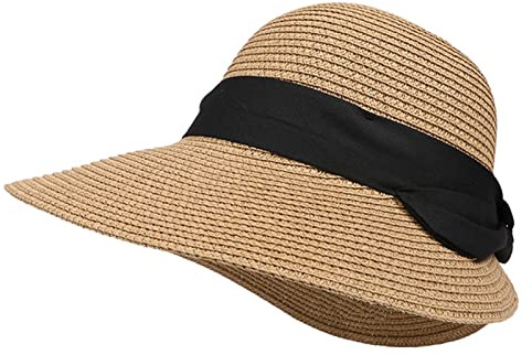 Qihuyi Sol Flexible para Mujer | Sombrero para el Sol ala Ancha Plegable y portátil para Mujer - Sombrero Plegable Verano con Visera Plegable para Viajes, Gorra Playa