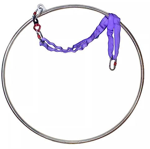 Aerial Hoop Anfänger Lyra Hoop Dance Suspension Trainer Metall, Luftreifen-Standausrüstung für Kinder für Erwachsene, Gewichtsverlust/Form/Fitnessübung Yoga-Hoop-Yoga-Ring ( Color : Silver , Size : Di