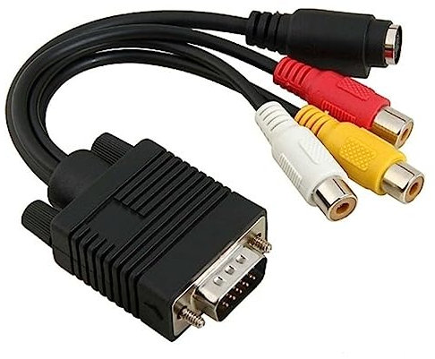 PartyKindom Vga to 3rca Converter Adapter for and -video Compatible Video Cable for Projectors and Monitors Solution