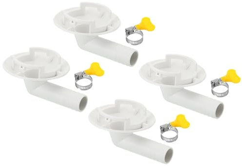 PATIKIL 42mm Connecteur de Tuyau de Vidange de Climatiseur, 4 Pcs Connecteur de Vidange Universel avec Cerceau de Serrage pour Robinet D'Unité Ac à Fenêtre Mini-Fendue, Modèle Blanc 1
