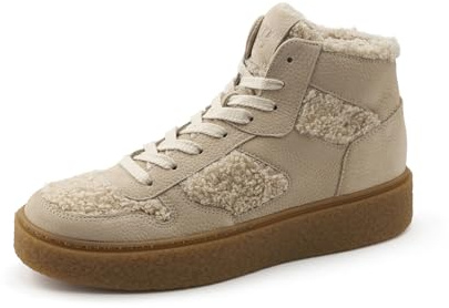 Paul Green Zapatillas altas para mujer con plantilla intercambiable, con forro cálido, Beige 01x, 38.5 EU