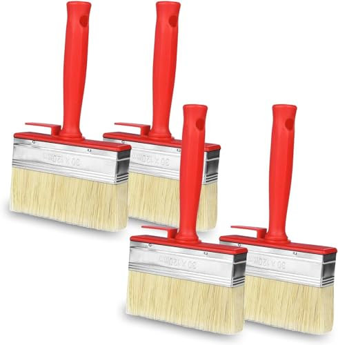 Cepillo para Superficies, Cepillo para Paredes, para Barnices a Base de disolvente, esmaltes, Aceite para Madera, 4 Piezas, cepillos para Esmalte de 120 mm x 30 mm