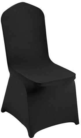 VEVOR Stretch Spandex Folding Chair Covers, Universal Fitted Chair Cover, Removable Washable Protective Slipcovers, for Wedding, Holiday, Banquet, Party, Celebration, Dining (50PCS Black)