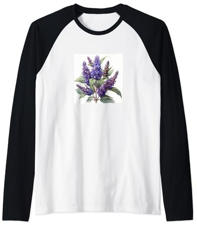 Anise Hyssop Flower Cottagecore Graphic Raglan Baseball Tee