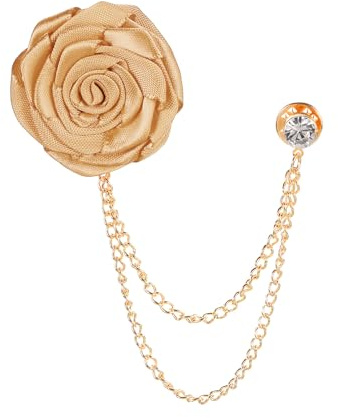 PATIKIL Broche de Flor de Rosa Alfiler de Solapa Broches de Moda Champagne | Accesorios de Traje, para Trajes de Hombre, para Hombres, Novio Boda Cumpleaños Graduación Fiesta