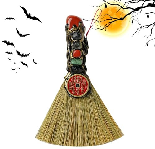 Imtrub Scopa per altare,Scopa per altare strega - Scopa a torre portatile | Scopa in naturale Feng Shui, scopa da strega per l'arredamento della camera da letto, piccola scopa da altare