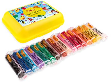 Jovi - Estuche Amarillo con 16 barritas de Plastilina 15gr Colores Variados