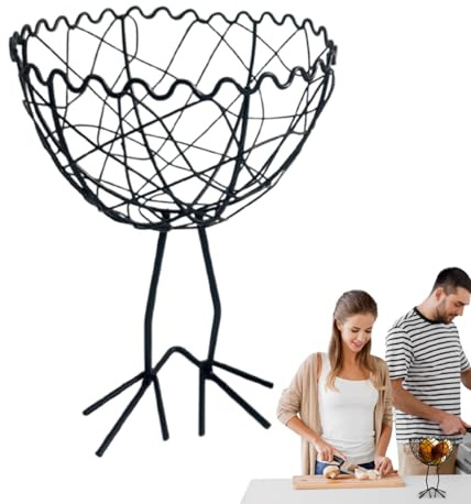 Cestino per uova per controsoffitti - Cesto decorativo in metallo per uova per piano di lavoro | Portaoggetti di grande capacità di stoccaggio controsoffitto per frutta bambini cucina Pan Easter