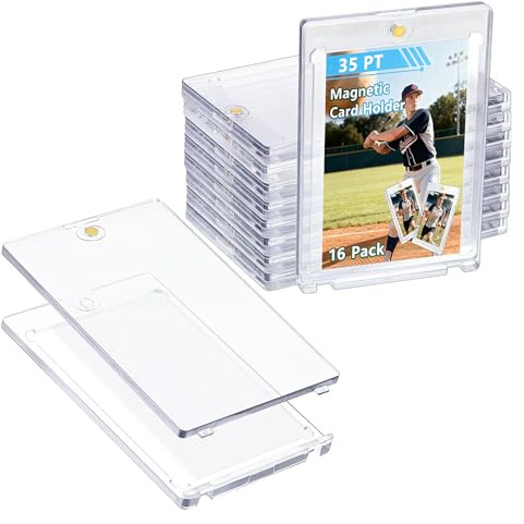 Zorplex 16 Pezzi Magnetic Trading Card Holder, 35Pt Carte Cornici Magnetiche, Bustine Protettive Protezione uv Custodie Rigidi Card Sleeves Compatibile per Yugioh