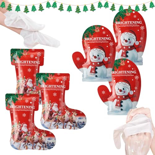 Maschera per piedi e mani, regalo di Natale, per esfoliare le mani e per i piedi, per rimuovere i calli, per rimuovere i piedi e le mani