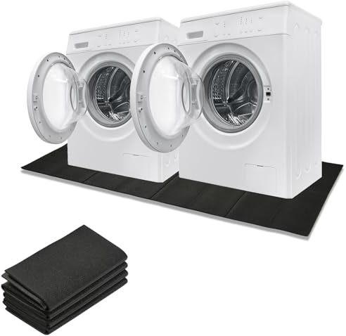 Foldable Anti Vibration Mat for Washer and Dryer,63x 29.5Large Anti Vibration Pads,Waterproof Non-Slip Rubber Mat for Noise Reduction&Floor Protection,Black,Fits Most Laundry Machines&Treadmills