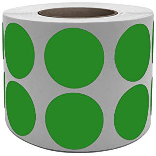 Rond Cercle Dots Stickers Rouleaux d'étiquettes en couleurs assorties de 1.9 cm – étiquette Autocollant pour l'Inventaire d'étiquetage 19 mm – Adhésif permanent par Royal Vert 1050 Vert