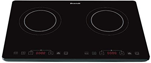 Brandt - TI2SLIM1 - Plaque Induction Posable - Table de Cuisson - Noir - 2 Foyers - 3400W - - 10 Niveaux de Puissance - Fabriqué en France