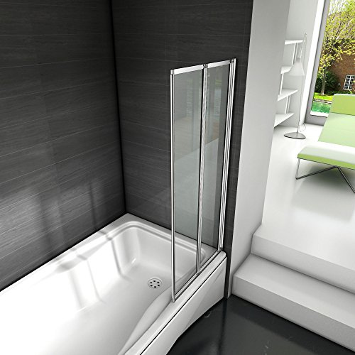 Mamparas de Bañera Biombo Plegable Cristal 4mm Gris Mate - 2 cristale plegable 90x140cm