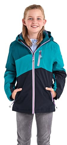 Killtec Mädchen Ksw 166 Grls Jckt Skijacke Funktionsjacke mit abzippbarer Kapuze und Schneefang, Türkis, 152 EU