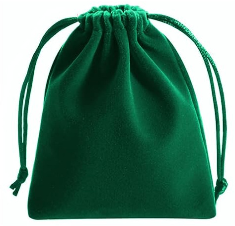 GELIMY Soft Coloful Velvet Pouches Bag Jewellery Packing Drawstring Wedding Party Gift 5 Sizes 10PCS (10X15CM, GREEN)