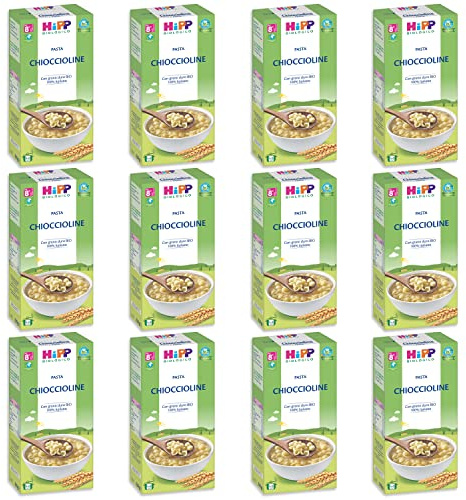 HiPP - Pastina per Svezzamento a Forma di Chioccioline, con Grano Duro Biologico 100% Italiano, 12 Confezioni 320 gr