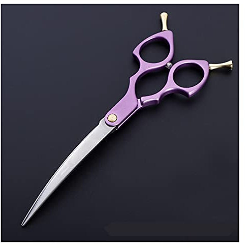 RWRAPS Fellschere für Haustiere, Katzen und Hunde, Gebogene Schere, Effilierschere, Haushaltsschere für Haustiere, Friseurschere, Haarschneideschere