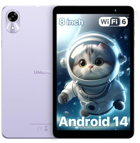 UMIDIGI Android 14 Mini Tablet Portable,5G-WiFi 6 Tablet 8 inch android,7GB+32GB(1TB TF) Quad-Core 2.0GHz, HD 1280 * 800 IPS Dispaly,G1 Tab Mini Pad,Small Tabet lite/5000mAh/Dual Cam/BT/OTG/GMS/Purple