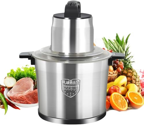 CFITANK - Picadora eléctrica de carne (10 L, 2000 W, robot culinario, 10 L, picadora de carne, gran picadora eléctrica de acero inoxidable
