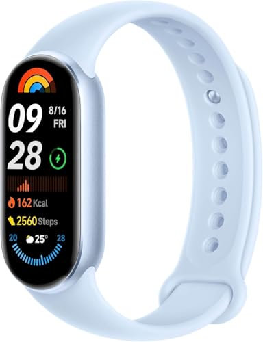 Xiaomi Smart Band 9 - Braccialetto di attività, autonomia fino a 21 giorni, display AMOLED con frequenza di aggiornamento di 60 Hz, sensore di frequenza cardiaca, blu