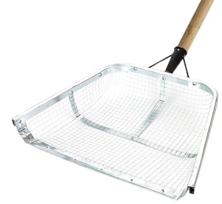 Pala coladora de – Tamiz de jardín de suelo de metal | Tamiz de tierra para jardín | Pala de tamiz de compostaje | tamiz de cosecha | Pala de tamiz de | Pala de mano para jardinería y