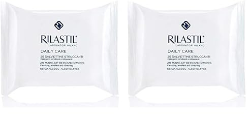 Rilastil Daily Care Salviette Struccanti Detergenti e Rinfrescanti, Salviettine Struccanti in Morbidissimo Tessuto, 100% Fibre di Origine Naturale, per Tutti i Tipi di Pelle, Confezione da 50