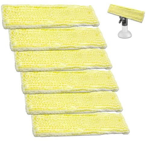 6 Pcs Window Cleaner Pads Compatible with Karcher Window Vacuum Cleaner Pads for Karcher Replacement Microfibre Cleaning Swipping Mop Cover Cloths for Karcher WV2 Plus WV5 WV6 Premium