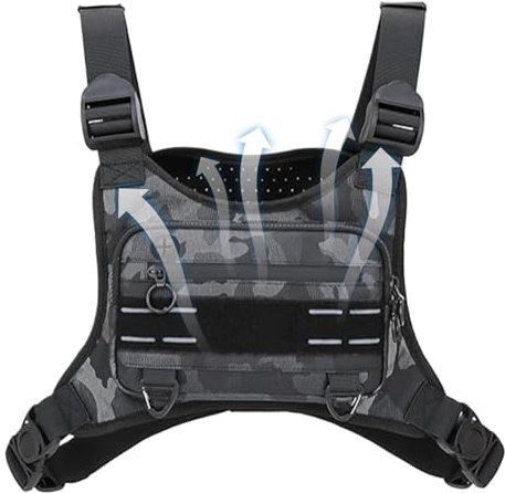Borsa Toracica da Corsa - Zaino Petto Sportivo per Corsa,Gilet Impermeabile Borsellino Regolabile Per Escursionismo Viaggio Outdoor Caccia Donne Jogging Allenamento Podisti