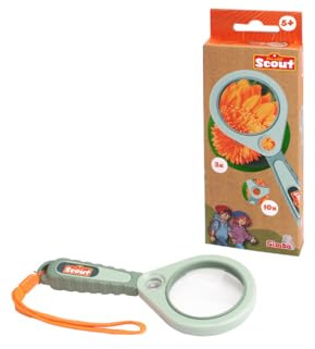 Simba Scout Lupe – 3-Fach und 10-Fach Vergrößerung, große und kleine Linse für spannende Entdeckungen, Outdoor-Forscher-Spielzeug, 18 cm, ab 3 Jahre