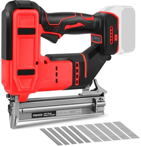 Juego de uñas de batería 18GA, compatible con Milwaukee, 18 V, pistola de clavos sin escobillas 2 en 1 con 500 clavos y 500 abrazaderas, para bricolaje, carpintería