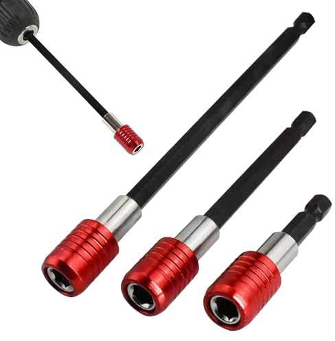 3pcs Magnetic Drill Bit Holder, Quick Release Drill Bit Extension, Magnetic Hexagonal Chuck Screwdriver Bit Holder, 60/100/150mm Drill Extension Impact Driver Bit Holder for Electric Screwdrivers