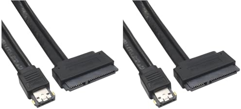 Zhdbchyuu 2X Cable Adaptador Disco Duro 7+15 Pines A Alimentación ESATA. Cable Adaptador Alimentación ESATA USB 2.0 5 V y 12 V A Disco Duro 2,5 Pulgada y 3,5 Pulgada y 22 Pines.