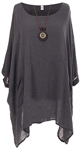 Storm Island Ladies Italian Quirky Cotton Top Womens Lagenlook Plain Summer Tunic Dress