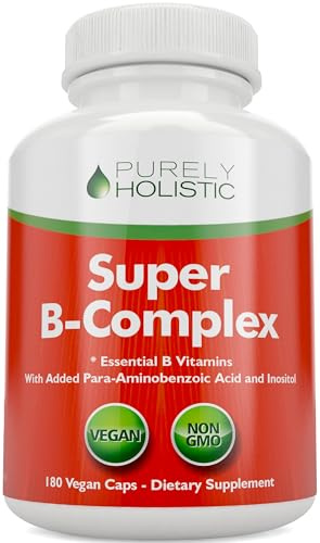 Vitamin B Complex - 8 Super B Complex Vitamins with Choline & Inositol, Vitamins B1, B2, B3, B5, B6, B8, B9 & B12 - B100 Complex - 180 Vegan Capsules - 6 Month Supply - Made in The USA