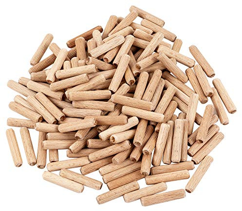100-Piece Fluted Beechwood Dowel Pins - 1/4 X 1 Inch - Premium Hardwood Fluted Wood Jointer Pins for Furniture Repair, Cabinetry, and Woodworking Projects
