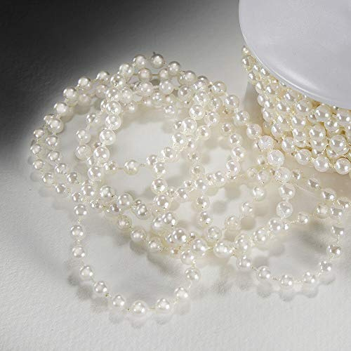 EliteKoopers 5mm Pearl Beads On String for Sewing, Cake Trim, Wedding Bridal Craft Trimming etc.