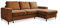 MIUFORM Ecksofa mit Schlaffunktion und Bettkasten | Lofty Lilly | Wohnladschaft Couch Schlafcouch Wohnzimmer Gästezimmer | Cord-Stoff Metallfüße (Ziegelrot, Rechts ausgerichtet)