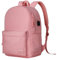 SUPACOOL Zaino leggero casual per computer portatile con porta di ricarica USB per uomini e donne, zaino per uso quotidiano, zaino per college(Rosa)