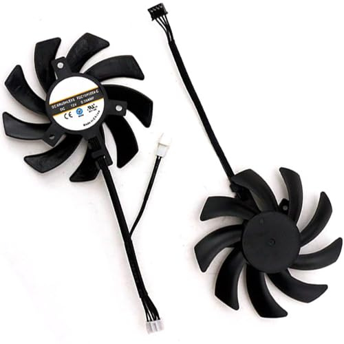 Graphics Card Cooling Fans Suitable for for Dell RTX 3060TI 3060 for Lenovo RTX 3060TI 3060 for HP RTX 3060TI 3060 Series Desktop FDC10H12D9-C 12V 0.35A 85mm 4Pin Video Card Cooler Fans (2PCS)