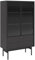 Selsey Vitrine Glas Vitrinenschrank Glasvitrine Wohnzimmer Glastür Niedrig 85 cm 2 Schubladen 3 Fächer Portland Esche Olar