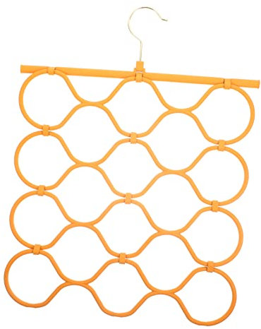 Garneck Percha para Bufandas Plegable Naranja, Organizador De Armario De Silicona, Colgador Multifuncional 18 Ranuras, para Bufandas y Corbatas El Hogar,