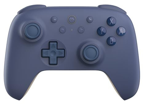 AKNES 8Bitdo Ultimate 2C Manette Bluetooth pour Switch 2/Switch, Joysticks à Effet Hall, Gâchettes Numériques non Linéaires, Bumpers L4/R4 Remappables, 6-axis Movement Control - Bleu foncé