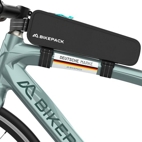 BIKEPACK Fahrradtasche Rahmen - Ideale Fahrradtasche, Rahmentasche Fahrrad für Rennrad & Mountainbike - Oberrohrtasche perfekt als Bikepacking Taschen/Premium Fahrradtaschen (TopTube)