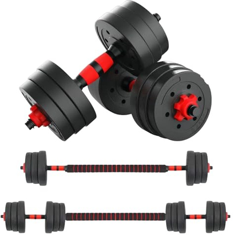 Mancuernas con mancuernas para hombre, equipo de Fitness para el hogar, combinación de peso ajustable, par de recubiertas de goma (15, Kilogramos)